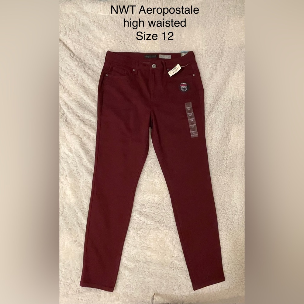 Aeropostale high waisted maroon jeggings
